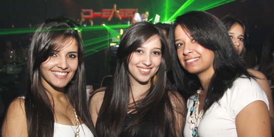 Rafaela Rodrigues, Carol Pimenta e Elen Rezende na noite francana